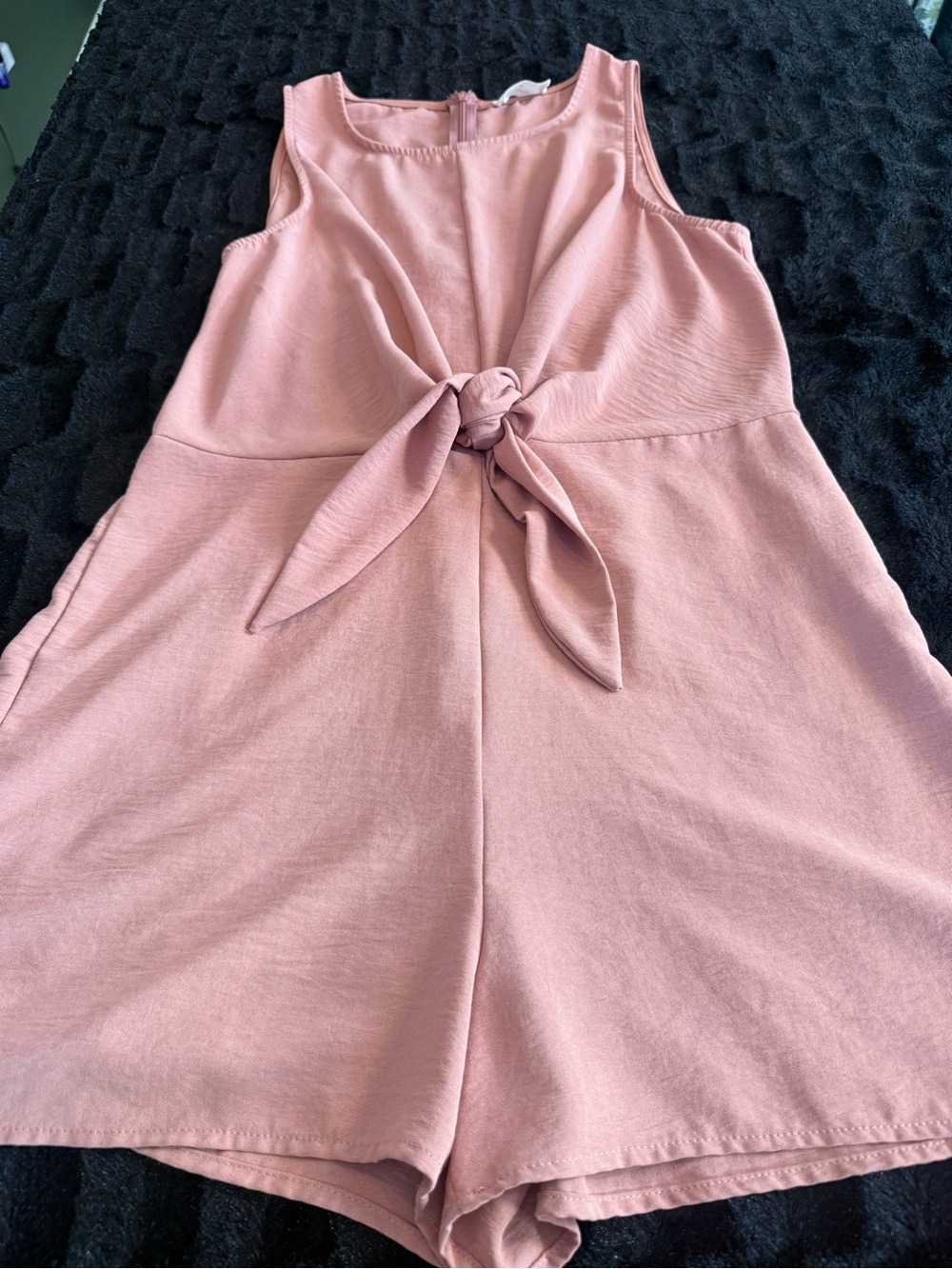 Everly Pink Sleeveless Knot-Front Romper